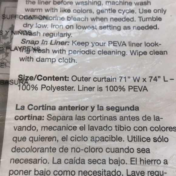 NWT HOOKLESS SHOWER CURTAIN VANILLA EYELET SOLID BOHO SHOWER CURTAIN 71" x 74" - Picture 6 of 7